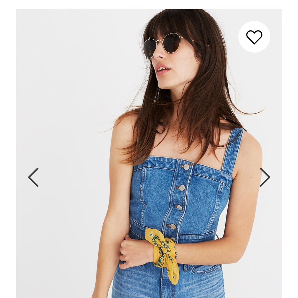 Madewell Blue Denim Crop Top